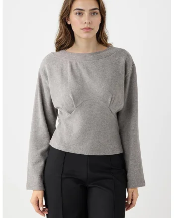 Bluza cu maneci cazute, Gri melange