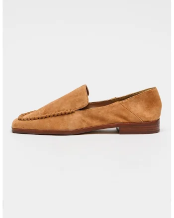 Mocasini de piele intoarsa Beny, Maro camel