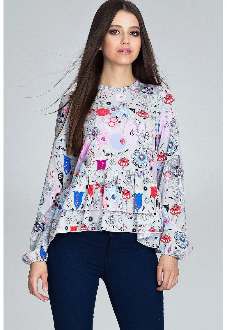 Bluză damă Nidine M594 roz, Multicolor