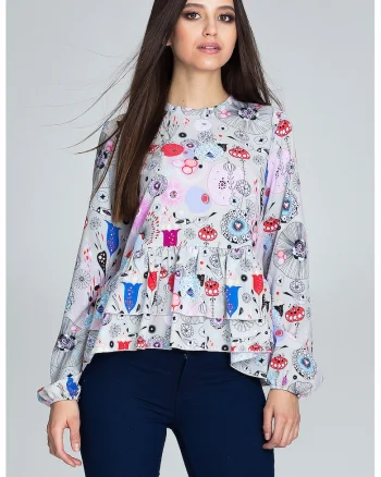 Bluză damă Nidine M594 roz, Multicolor