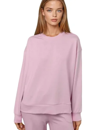 Hanorac dama  Basic Modal Touch, roz pudra, textil