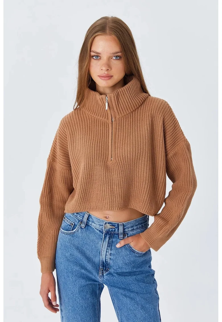 Pulover dama,  Maro camel, Tricot,