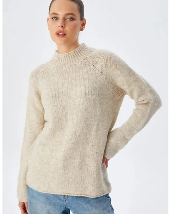 Pulover dama,  Tricot, Crem,