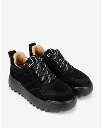 Pantofi dama din piele intoarsa neagra 41
