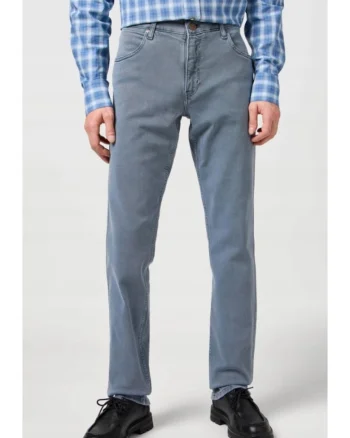 Blugi regular straight gri-albastru, Gri