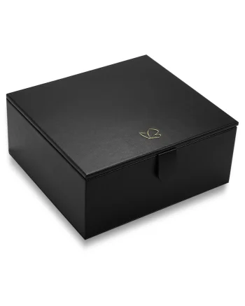 Cutie de bijuterii din piele ecologica, Negru