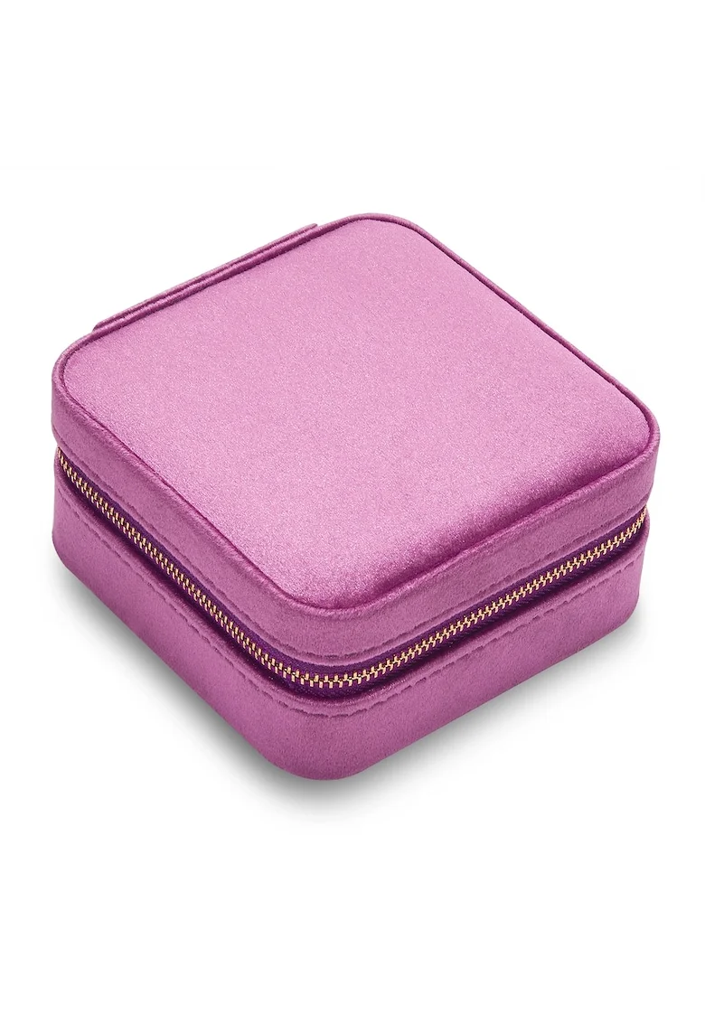 Cutie de bijuterii din catifea cu fermoar, Violet