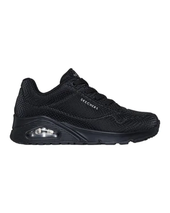 Pantofi sport flatform Uno Shiny Scale cu detali reflectorizant, Negru