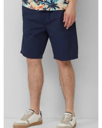 Bermude relaxed fit din bumbac cu snur de ajustare, Bleumarin inchis