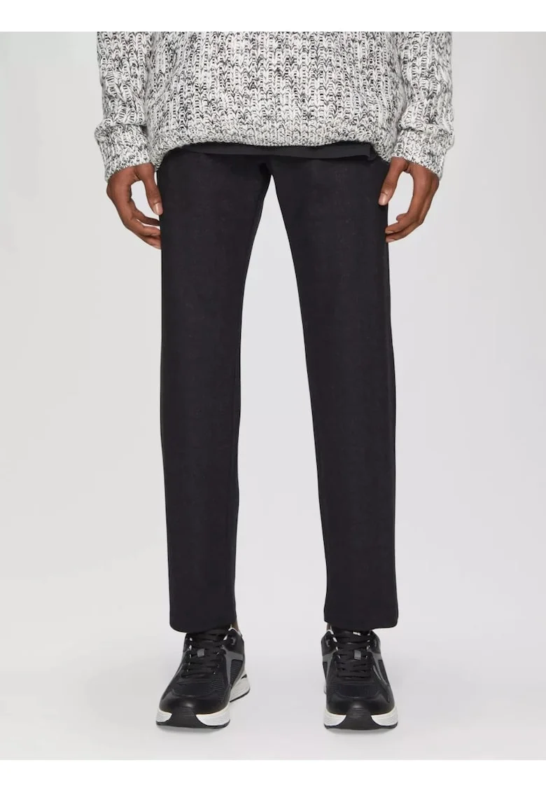 Q/S by s.Oliver Pantaloni chino barbati, casual, cu talie medie si croiala Slim fit, Negru, Negru