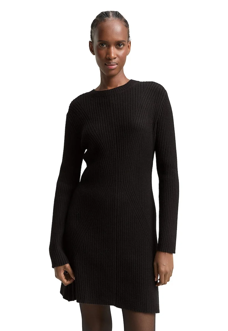 Rochie mini din tricot, Negru