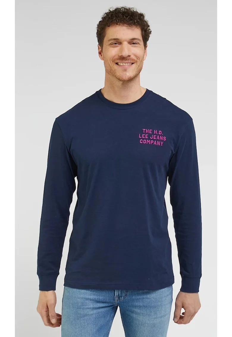 Tricou barbati  supradimensionat, bumbac, albastru, Albastru