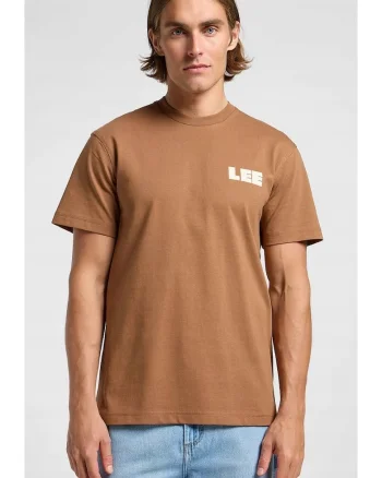 Tricou barbati,  WORKWEAR GRAPHIC TEE, supradimensionat, scurt, bumbac, maro