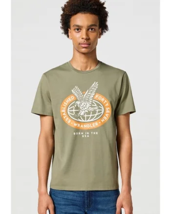 Tricou barbati,  AMERICANA TEE, verde, bumbac, maneca scurta