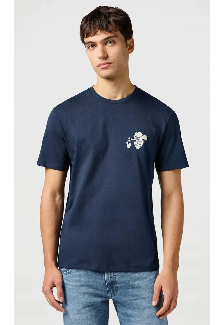 Tricou barbati,  SMALL GRAPHIC TEE, bleumarin, bumbac, maneca scurta, croiala regular fit