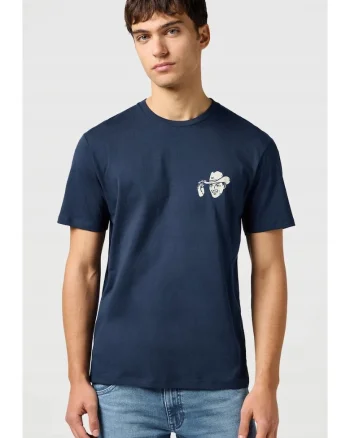 Tricou barbati,  SMALL GRAPHIC TEE, bleumarin, bumbac, maneca scurta, croiala regular fit