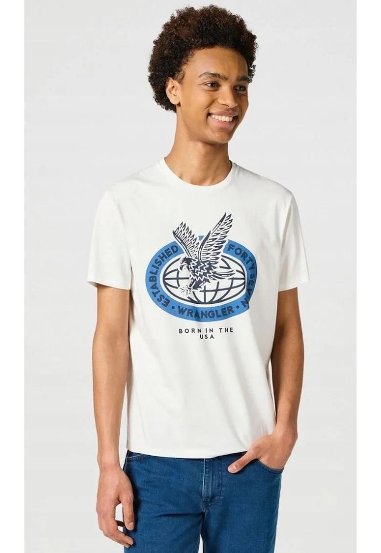 Tricou barbati,  AMERICANA alb, bumbac, Alb