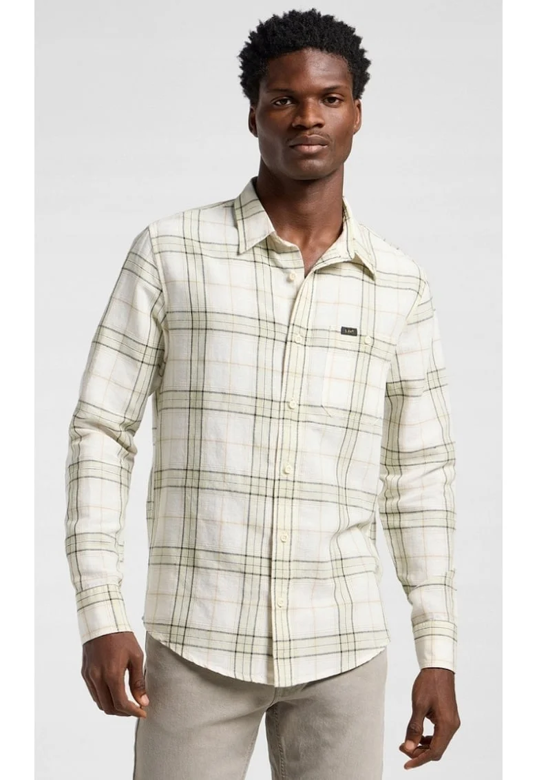 Camasa barbati,  LEESURE SHIRT, verde, bumbac, regular fit, maneca scurta