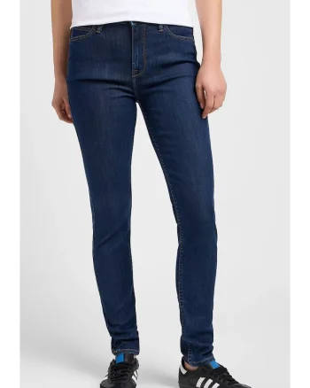 Blugi dama L626SIAT,  talie inalta, bumbac, Bleumarin