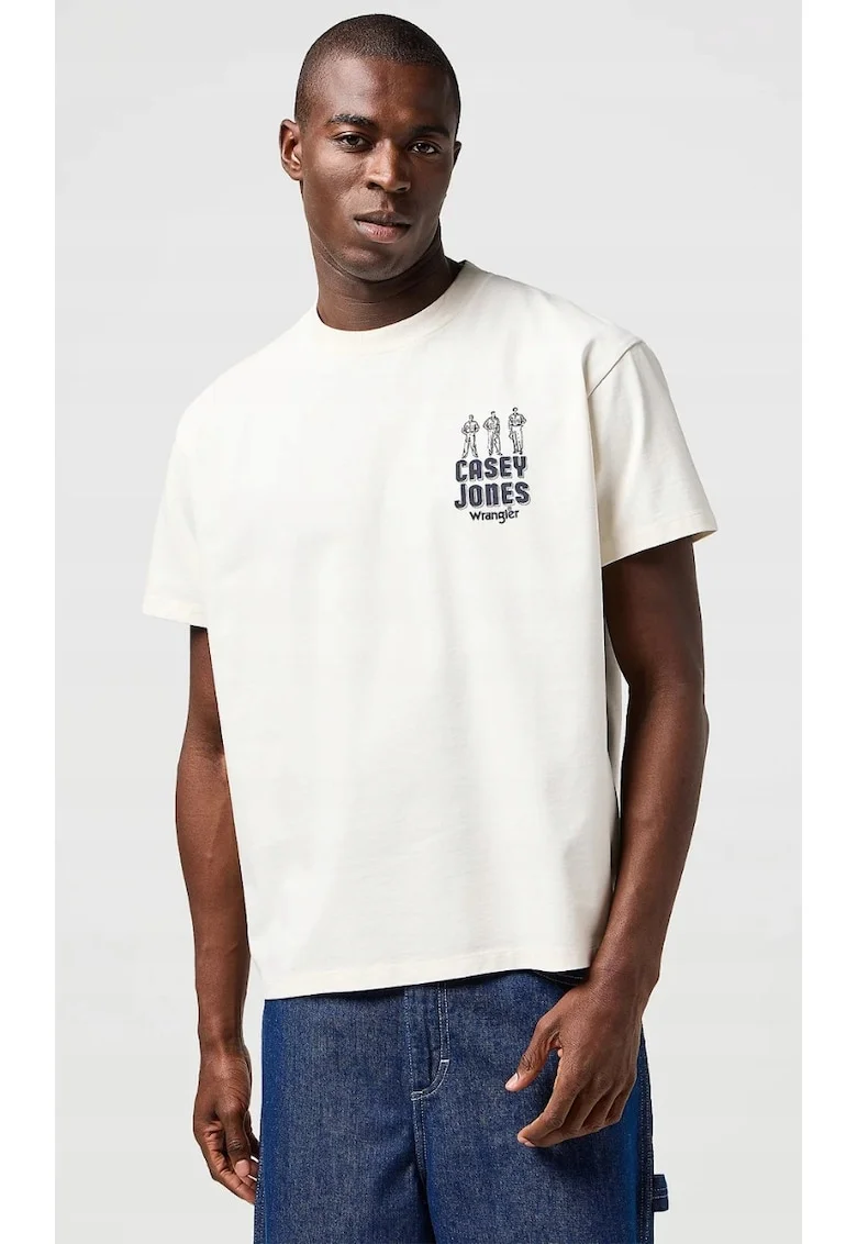 Tricou barbati,  Casey Jones Graphic, alb, bumbac, maneca scurta, croiala regular fit