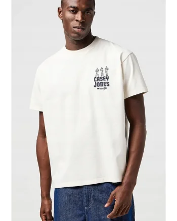 Tricou barbati,  Casey Jones Graphic, alb, bumbac, maneca scurta, croiala regular fit