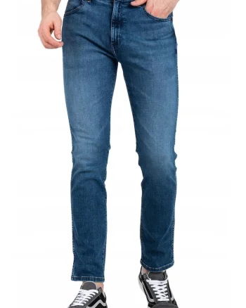 Blugi slim pentru barbati,  Bumbac, Albastru, -, Albastru