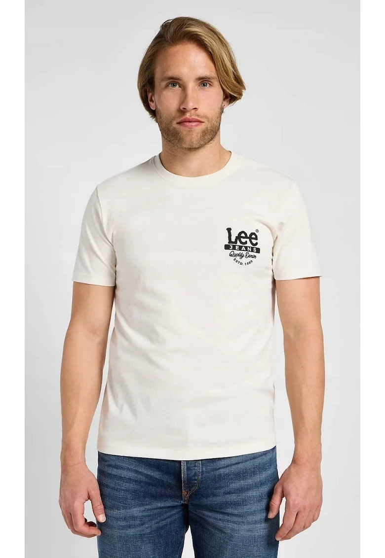 Tricou barbati,  WORKING WEST, supradimensionat, alb, bumbac