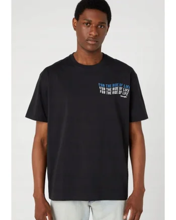 Tricou barbati,  Slogan Tee, supradimensionat, negru, bumbac,