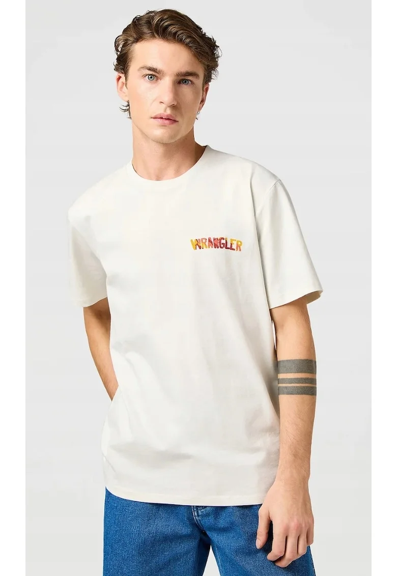 Tricou barbati,  BIG GRAPHIC TEE, alb, bumbac, maneca scurta