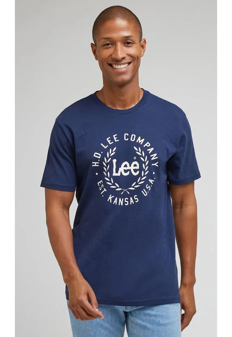 Tricou barbati,  bleumarin, cu logo, bumbac,