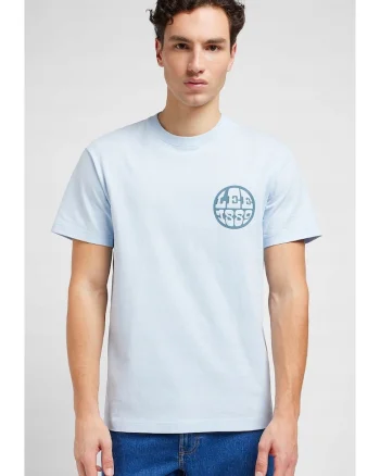 Tricou barbati,  Relaxed Tee, supradimensionat, albastru, bumbac,