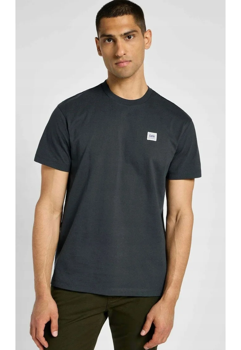 Tricou barbati  supradimensionat, maneca scurta, negru, bumbac,