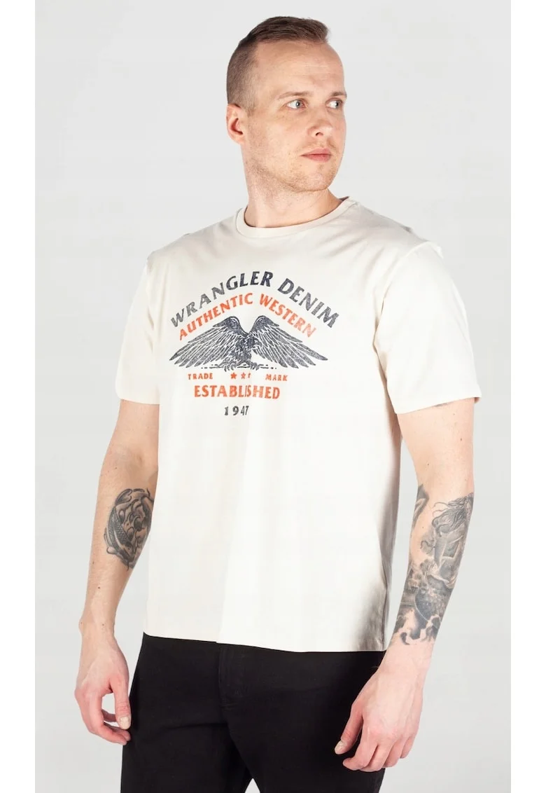 Tricou barbati  AMERICANA alb, bumbac, imprimeu, Alb
