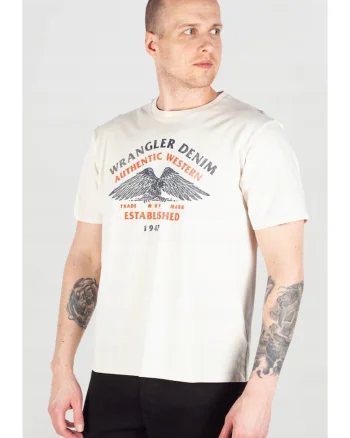 Tricou barbati  AMERICANA alb, bumbac, imprimeu, Alb