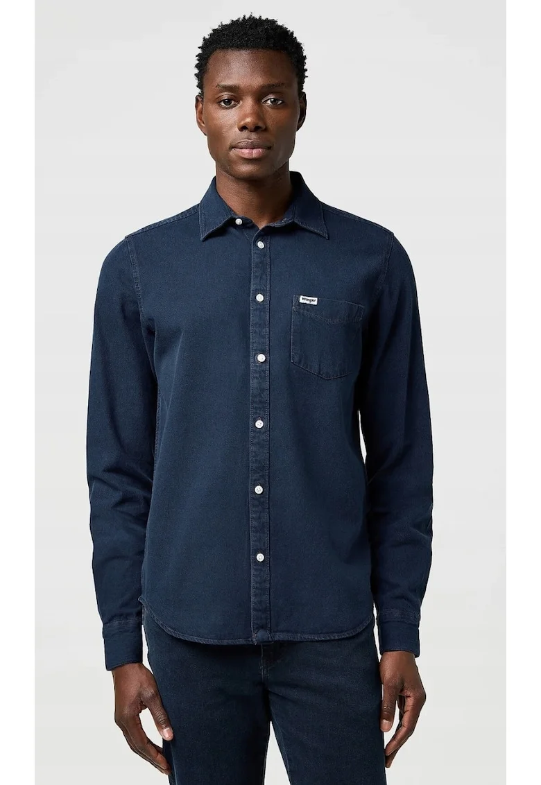 Camasa barbati,  denim, albastru, bumbac, maneca scurta