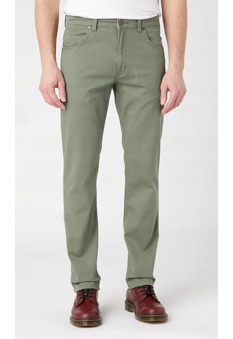 Pantaloni barbati  Greensboro, drepti, verde masliniu, material elastic,