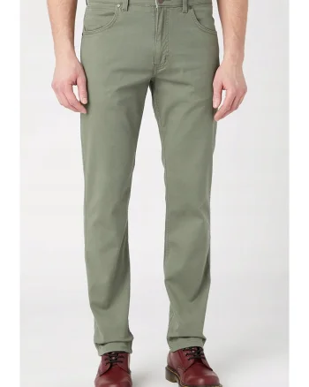 Pantaloni barbati  Greensboro, drepti, verde masliniu, material elastic,