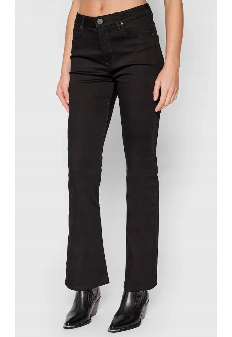 Blugi dama L31TFS47,  Bootcut, Negru, Bumbac