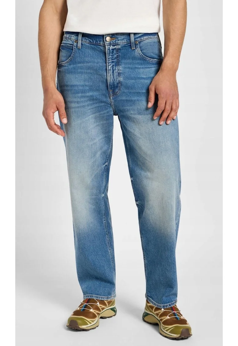 Blugi barbatesti  Asher Charlie, croiala lejera, bumbac/elastan, albastru