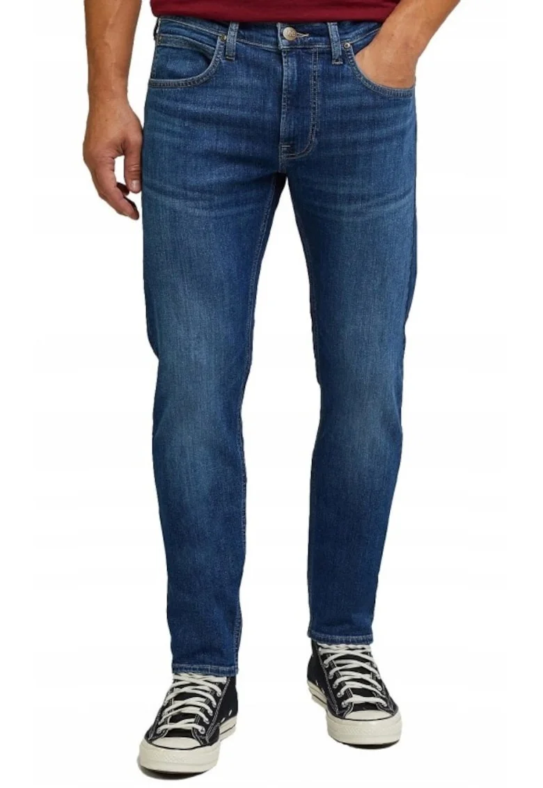 Blugi barbati Luke cu croiala Slim Tapered si talie medie albastru 60919, Albastru inchis