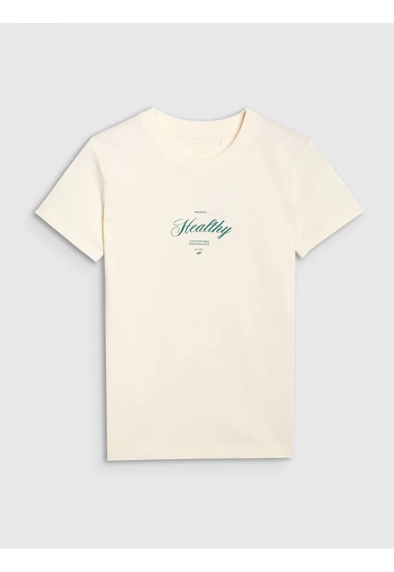 Tricou  Ecru, Bumbac, Alb ecru