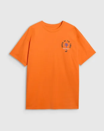 Tricou Barbati Oversize  Portocaliu, Bumbac 100, Portocaliu