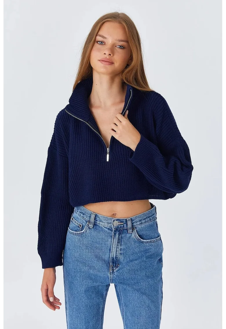 Pulover dama,  Bleumarin, Tricot,