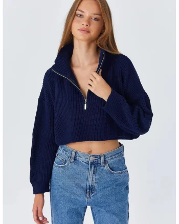 Pulover dama,  Bleumarin, Tricot,