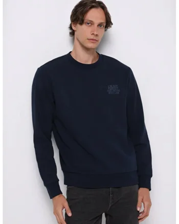 Hanorac barbati  albastru ocean, bumbac, L, Ocean Blue
