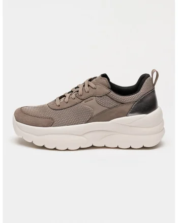 Pantofi sport cu garnituri de plasa Xtors, Maro taupe