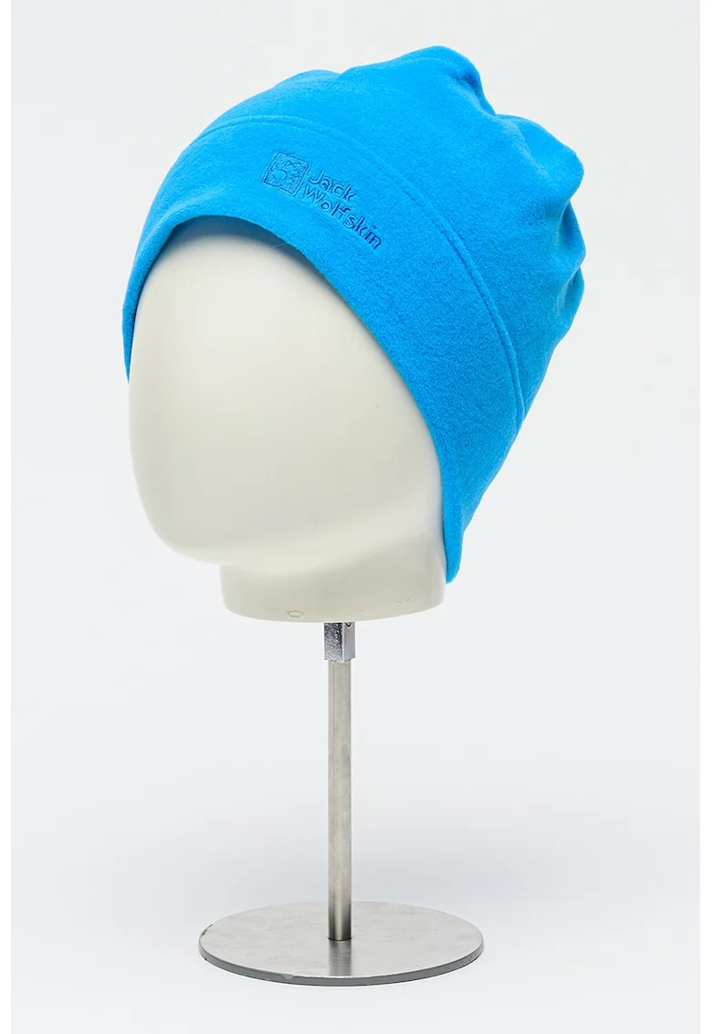 Caciula unisex din material fleece cu detaliu cu broderie logo Real Stuff, Albastru inchis