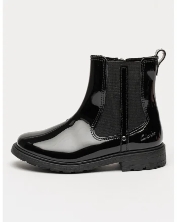 Ghete Chelsea de piele cu fermoar Astrol, Negru stins