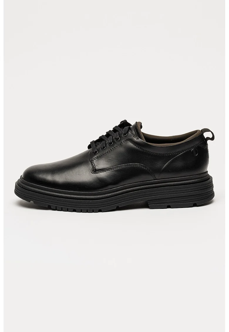 Ghete din piele cu sireturi Badbury, Negru