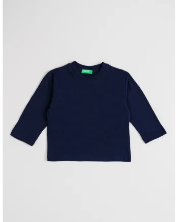 Bluza cu imprimeu pe partea din spate, Bleumarin